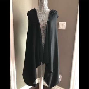 Zara Men, asymmetrical black hooded vest